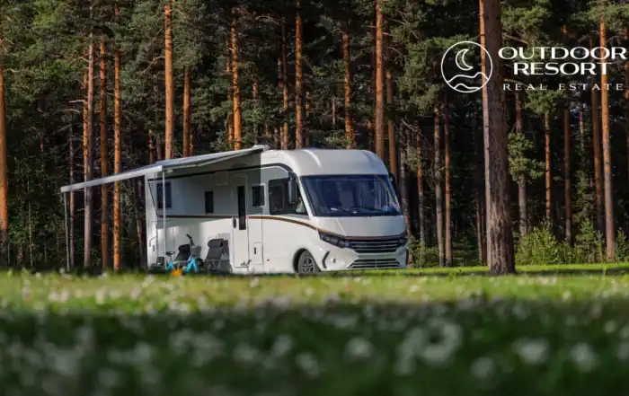 Flexible outdoor resort investments with RV lot in wooded setting
