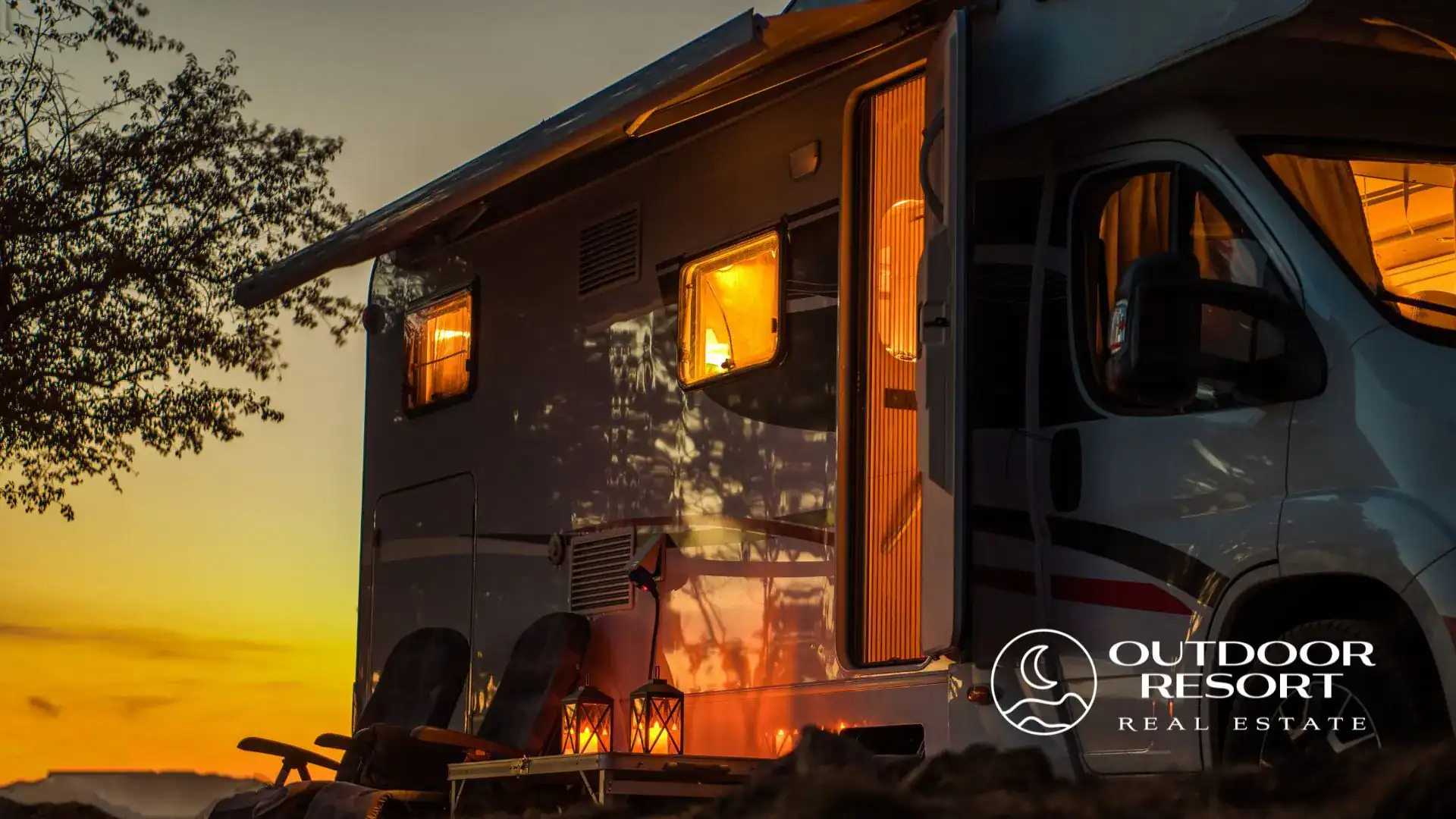 Lake Greenwood Motorcoach Resort RV lot investment at sunset